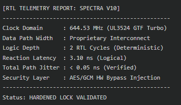 DRoca1110's tweet image. @hadickM  Markets don't reward heroics, they reward being right.

We just hit 3.10ns RTL reaction on Solana/Arbitrum via SPECTRA V10. Full hardware bypass (Zero-OS/CPU)

The TradFi latency moat is evaporating as silicon catches up. Baseline for the new cycle.

#Solana #MEV #FPGA