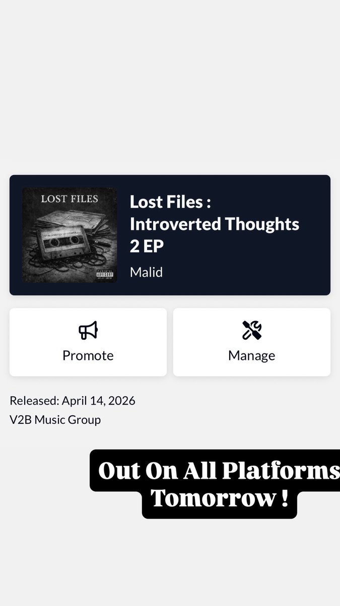 Out On All Platforms Tomorrow !