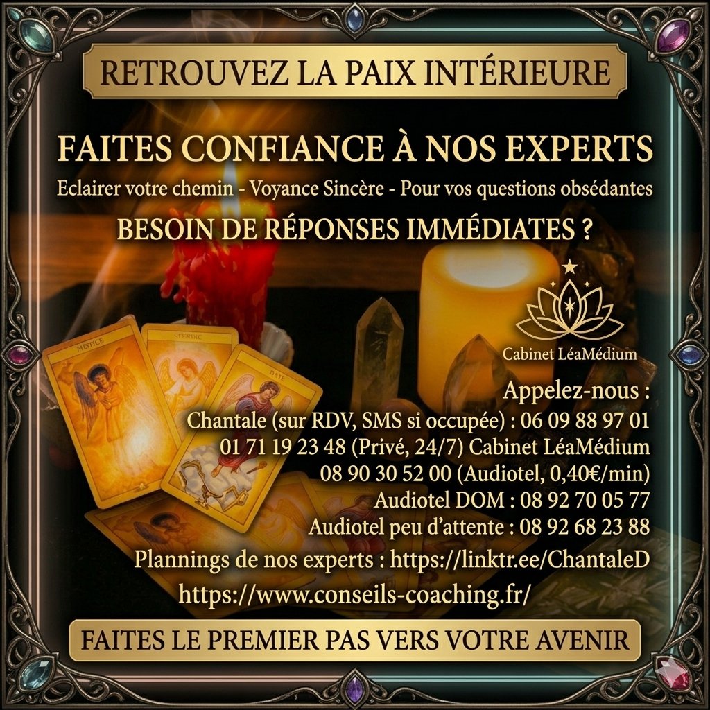 Des questions ? Ne restez plus dans le doute. ✨
📞 Appelez-nous🔹Chantale (RDV/SMS) : 06 09 88 97 01 🔹Privé 24/7 : 01 71 19 23 48 🔹Audiotel : 08 90 30 52 00 (0,40€/min)🔹DOM : 08 92 70 05 77
🔹Avec peu d'attente : 08 92 68 23 88
📅 Plannings &amp; Infos : linktr.ee/ChantaleD