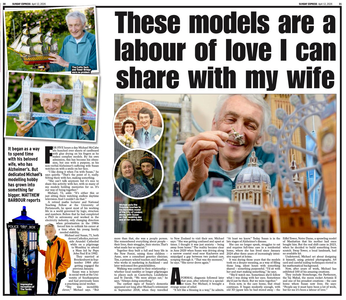 SNAPczapp's tweet photo. THE PERFECT MODEL..... Dr Michael McCabe, a retired lecturer who turned to the craft of miniature model making to cope with his wife's early onset Alzheimer’s has now created more than 80 incredible sculptures.

I’m a @snapagency Staff Photographer
 
#model #press #news #feature https://t.co/arhvGqfMpg