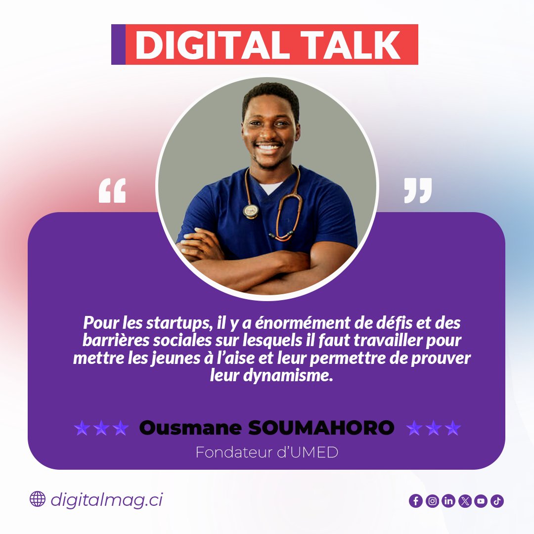 digital_magci's tweet photo. #Digital_Talk | avec Ousmane SOUMAHORO, Fondateur d’UMED «Pour les startups, il y a énormément de défis et des barrières sociales...» 

#Digitalmagci #DigitalmagTV #Digital_Zoom #Digital_Reportage #Digital_Entretien #Digital_Interview #Digital_Sondage #Digital_ASK https://t.co/aGqkxmf6ub