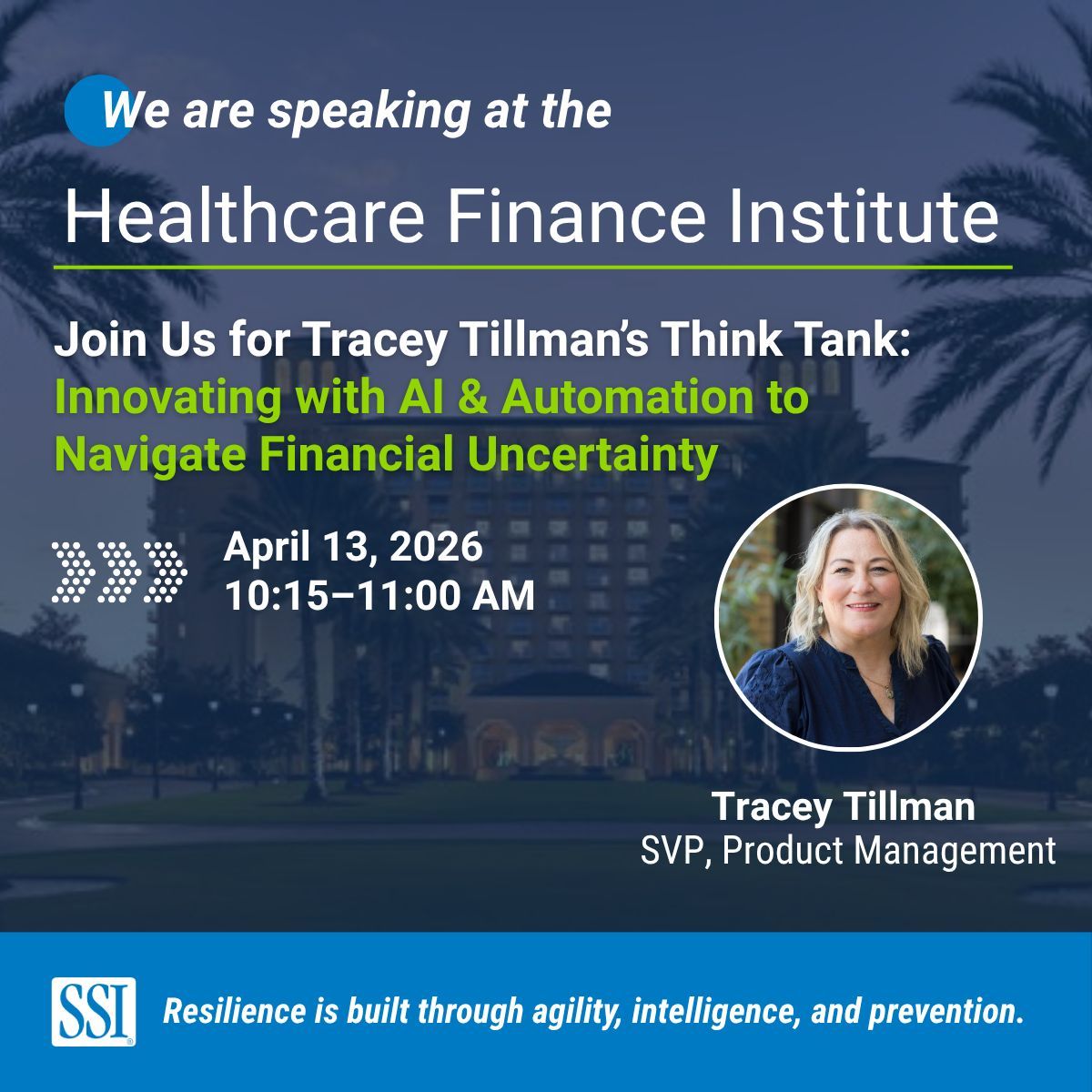 TheSSIGroup's tweet image. As uncertainty rises, recovery falls short. Join Tracey Tillman at HFI to explore how AI and automation support prevention, agility, and financial resilience. #HFI #FinancialResilience