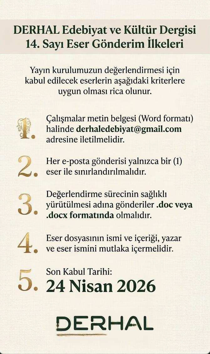 Derhal (Edebiyat ve Kültür Dergisi) tweet media