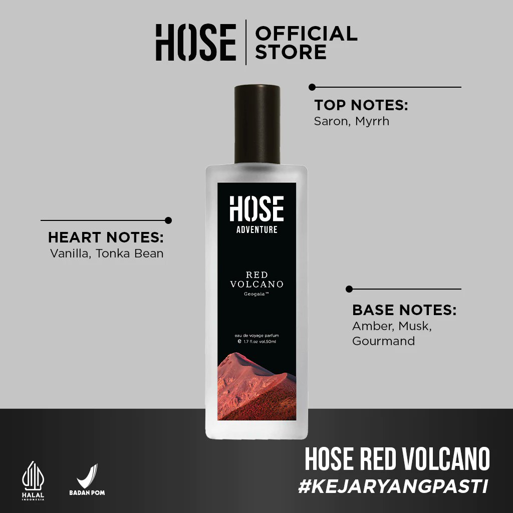 sironeclick's tweet photo. Lagi cari parfum yang kasih kesan hangat tapi tetep powerful? 🌋

Hose Red Volcano ini perpaduan Saffron, Vanilla, &amp; Amber yang manly banget. Wangi sweet gourmand-nya bikin nagih! Ketahanan 4-6 jam. 💼✨

#KEJARYANGPASTI #HoseAdventure

Mumpung ready: 🔗 https://t.co/uJNdFkVjpp https://t.co/2XAlVAQ9rQ