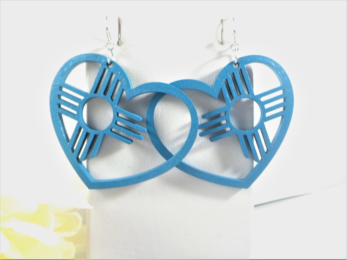 valroseshowers's tweet image. Turquoise Zia Heart Earrings, Hand-Painted New Mexico Jewelry tuppu.net/3982177f #NewMexico #EtsyShop #EtsySeller #SantaFe #TurquoiseZia