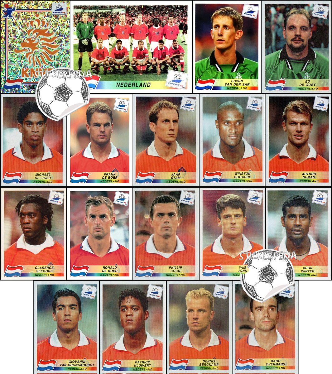 Stickerpedia1's tweet image. Nederland WC 1998 #panini