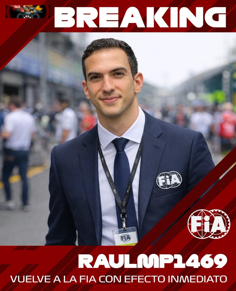 🚨 𝐔𝐋𝐓𝐈𝐌𝐀 𝐇𝐎𝐑𝐀

🏁✅ <a href="/RaulMP1469/">GOATifi 🐐🇨🇦🏎️ | GCF 🇦🇹</a> vuelve a la FIA con efecto inmediato.

📋🔙 Regresa a la organización en un movimiento que no ha tardado en generar reacción dentro del paddock.

👀 ¿Qué os parece este regreso?