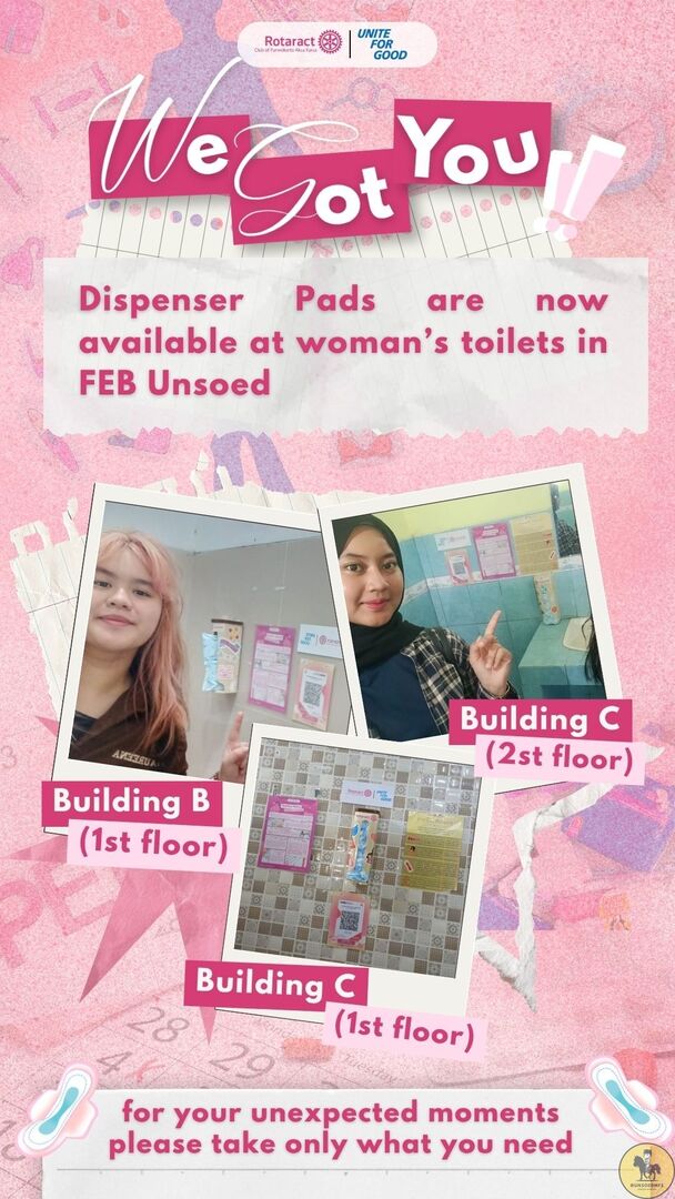 unsoedmfs's tweet photo. Hii jends we're from Rotaract Aksakarsa would love to inform to the girlss all around unsoed that we provide emergency pads for "that time of the month" needs when needed. 
Currently we're provided the emergency pads only at FEB, u can support us through the QRIS we attached 🩷 https://t.co/XinXvUKN5d