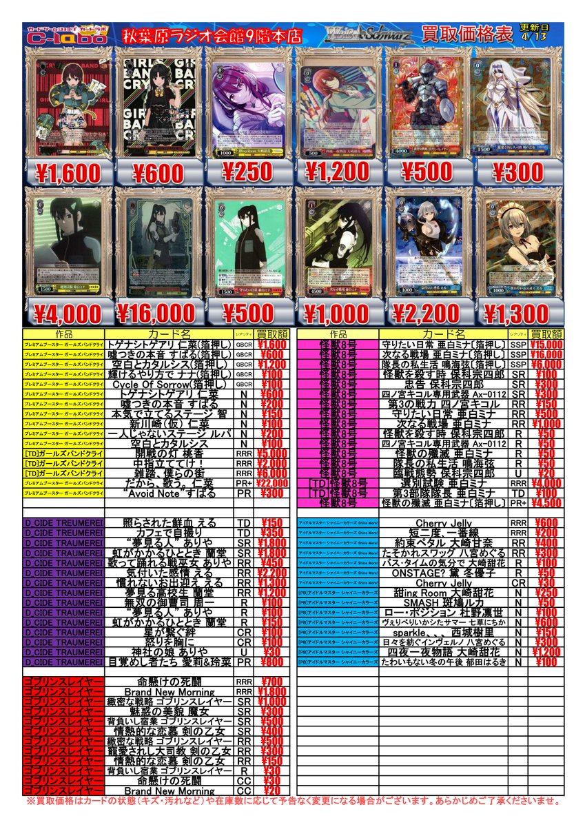 ◇ #ヴァイスシュヴァルツ 買取情報◇ 貴方だけに捧ぐ アルベド RR