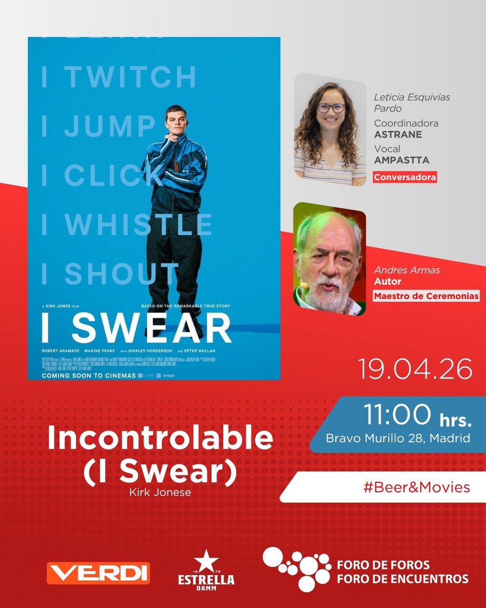 Este finde tienes una cita con Foro de Foros en los <a href="/CinesVerdiMad/">Cines Verdi Madrid</a>  de Madrid 🎬🍻 

Contaremos con <a href="/andresarmasp/">Andrés Armas</a>  como maestro de ceremonias y con la participación de Leticia Esquivias Pardo, coordinadora de <a href="/ASTRANE/">Astrane</a>  y vocal de <a href="/AmpasttaMadrid/">Ampastta Madrid</a> 

👉forodeforos.org/evento/beers-m…