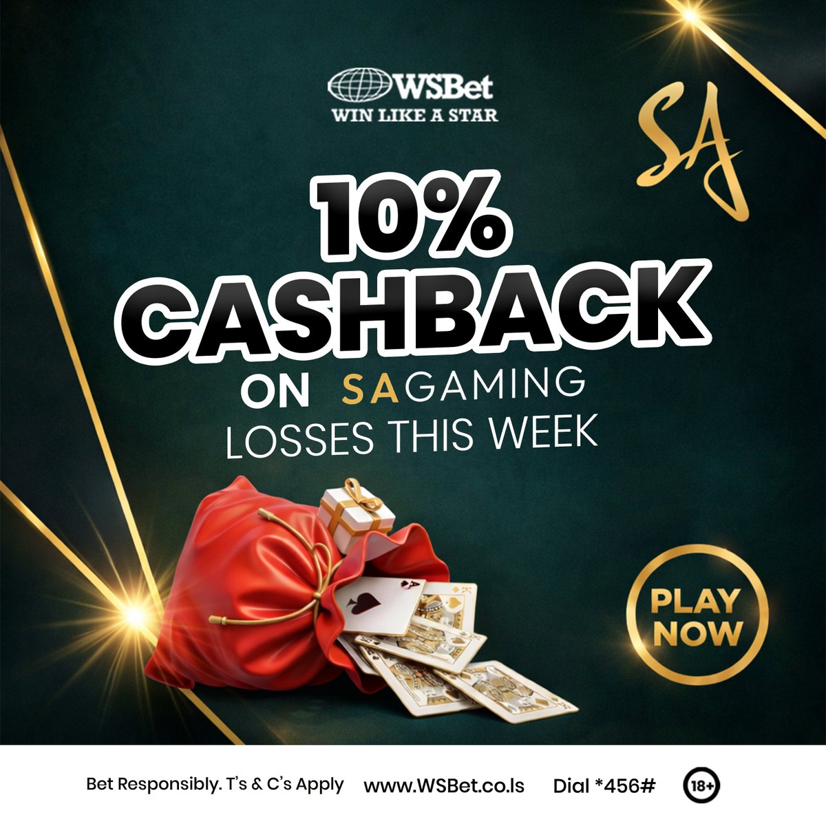 WSBlesotho's tweet photo. 💰 Lost on SA Gaming? We’ve got you!
Get 10% Cashback this week 🔥
More chances. More wins.
👉 https://t.co/LPxwXpLDTB | *456#
18+ Only. Bet Responsibly.
#WSBet #Cashback #SAGaming #WinMore #BetSmart https://t.co/naefLsMGs7