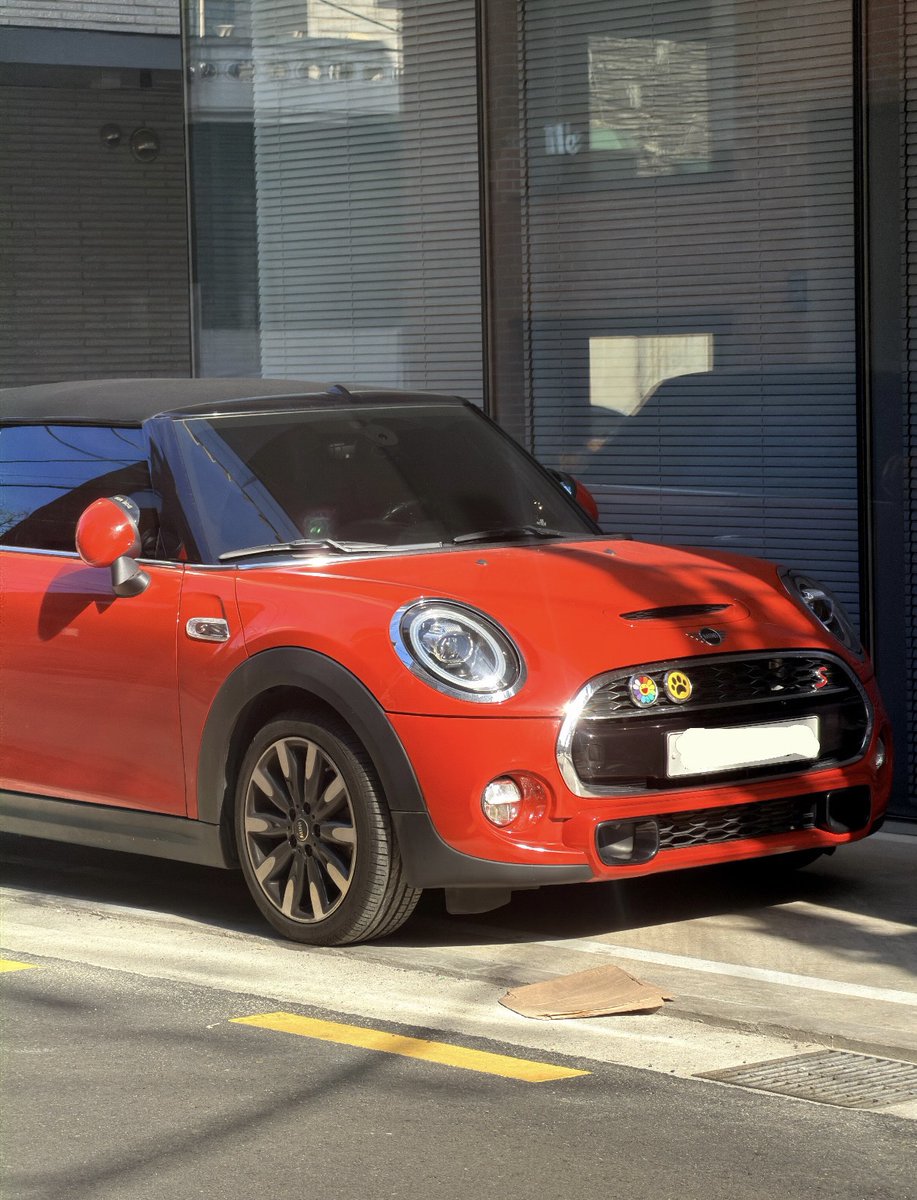 【OOAK】聖地巡礼に訪れた台湾のNewJeansファン、ミンヒジン氏が代表を務めるOOAK社の前で記念撮影。会社の前に停まっているMINIクーパーのフロントには村上隆(64)のお花のバッジが取り付けられていて可愛いすぎる。