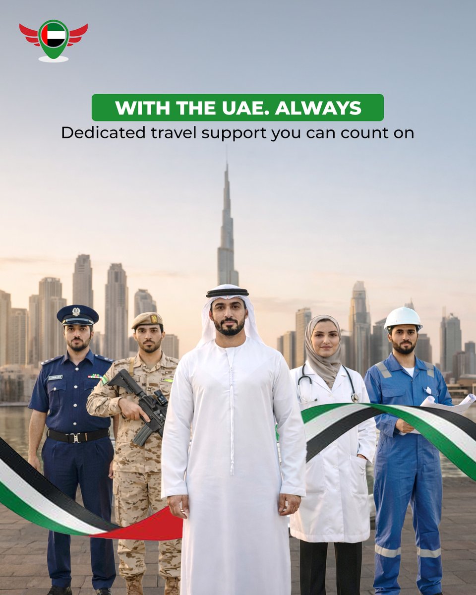 travelwingsuae's tweet image. Our commitment to the nation is inspired by those who protect &amp;amp; serve it every day.

We are proud to stand alongside our frontline heroes, embodying the spirit of unity that defines the UAE.🌟

With the UAE. Always.

#Travelwings #FrontlineHeroes #Togetherness #UnitedAsOne