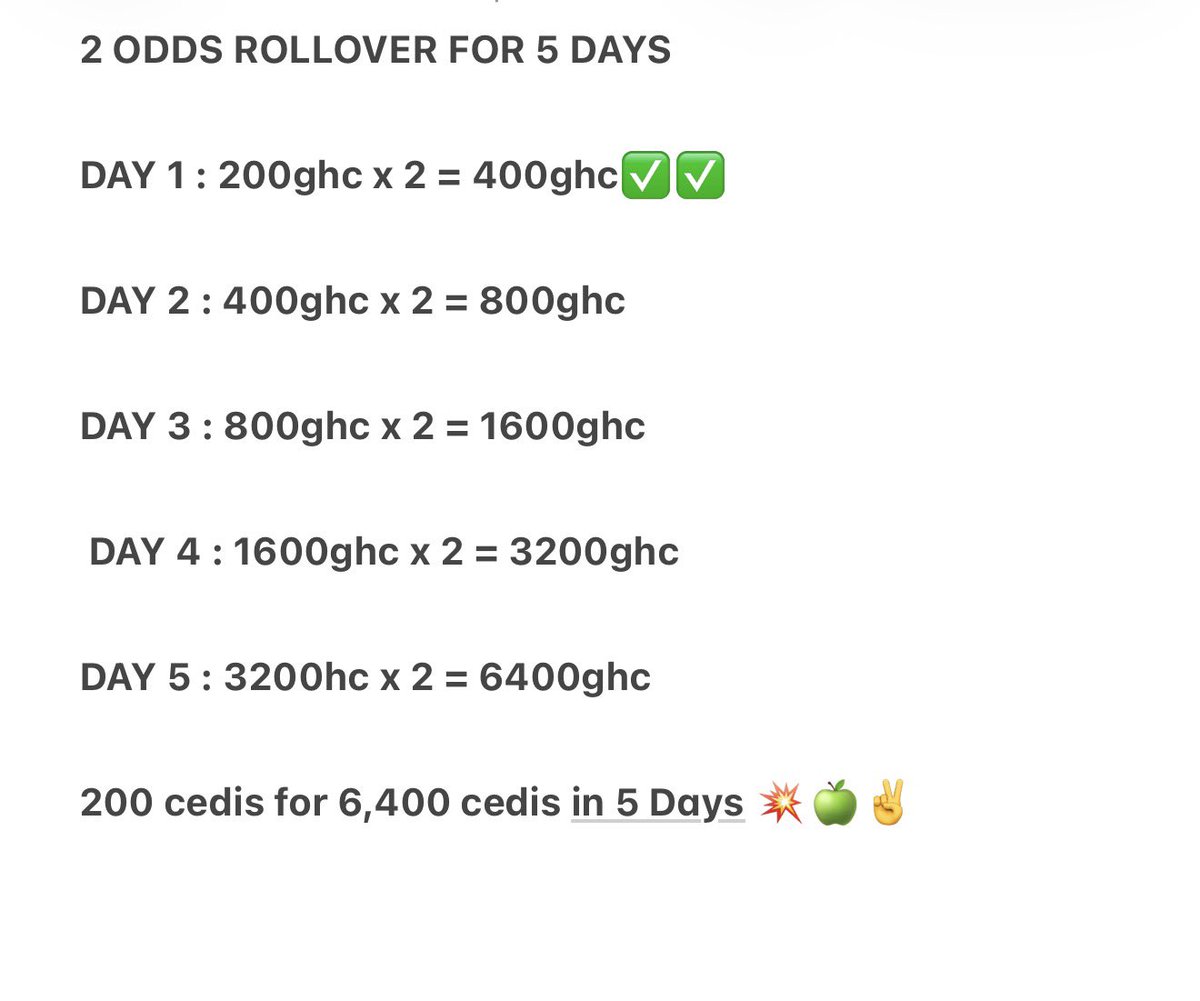 REDHOOD_1111's tweet photo. Rollover Day 1 ✅✅

Betway Code : BW4DC765DF

200 cedis X 2 odds = 400 cedis 

Register Betway via ▶️https://t.co/6jyuNU0z1l https://t.co/dQyoMKvi6n