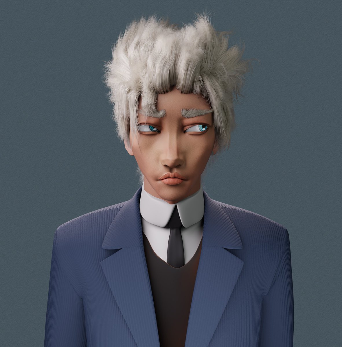 bliz_creations's tweet image. Came across a PFP on X that inspired me, so I recreated it in 3D. Just found out the original creator has since rebranded—pretty interesting how things evolve.
The hair almost took my life😂
Which suit color do you prefer? 🎨
#3DArt #Blender3D #CreativeProcess