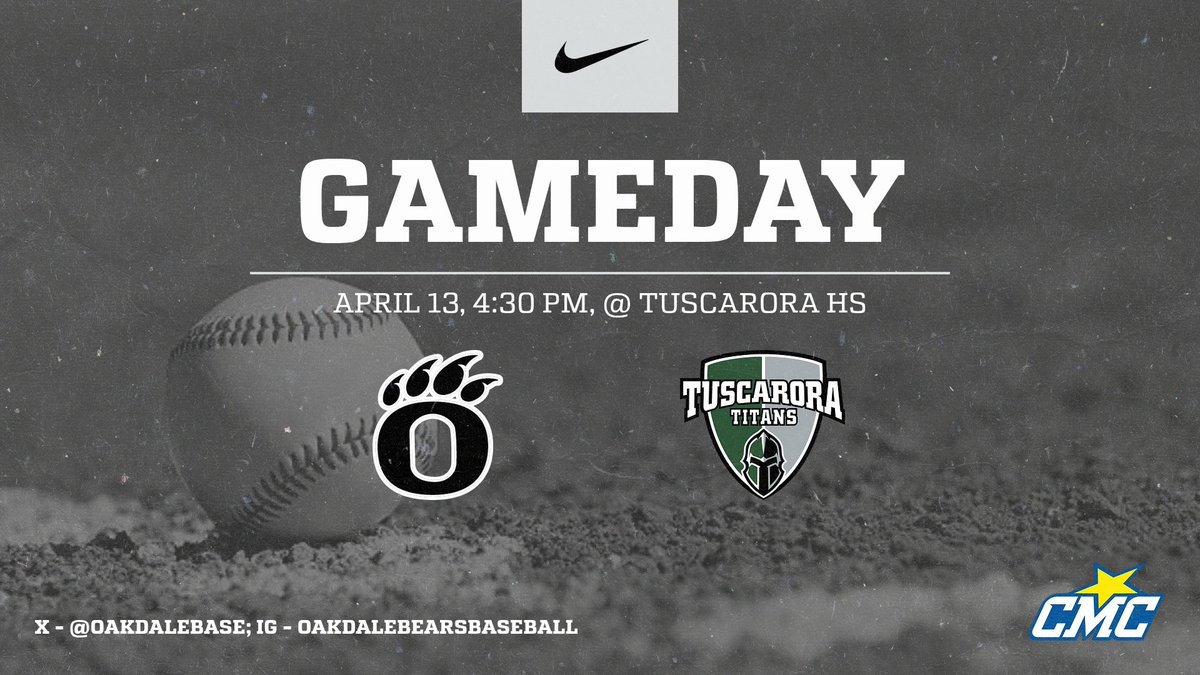 OakdaleBase's tweet image. Bears head to Tuscarora today for a 4:30 pm match-up #getem @Oakdale_Bears @PrepBaseballMD @XposureBSB @FrederickSports