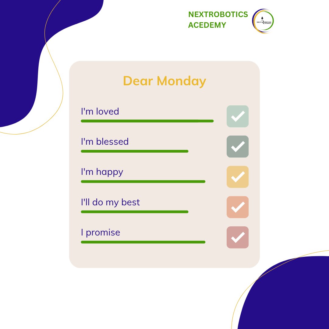 NextRobotics1's tweet photo. New Week - Positive mindset.
#HappyNewWeek #stayfocused https://t.co/DejwqgZnOE