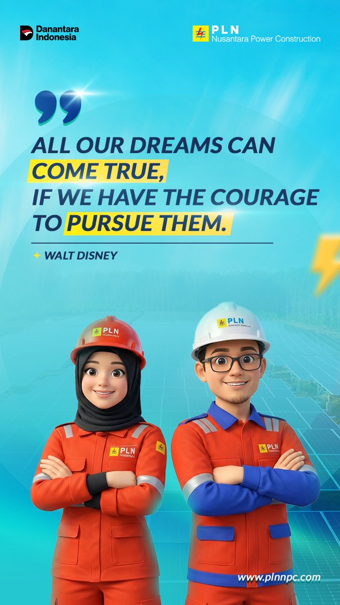 pln_npc's tweet image. Semua mimpi bisa jadi nyata, asal kita punya keberanian untuk mengejarnya.
Jangan takut mulai, karena langkah kecil hari ini bisa jadi awal dari sesuatu yang besar 💫

#MondayQuotes
#PLNNPC
#TrustedPartner