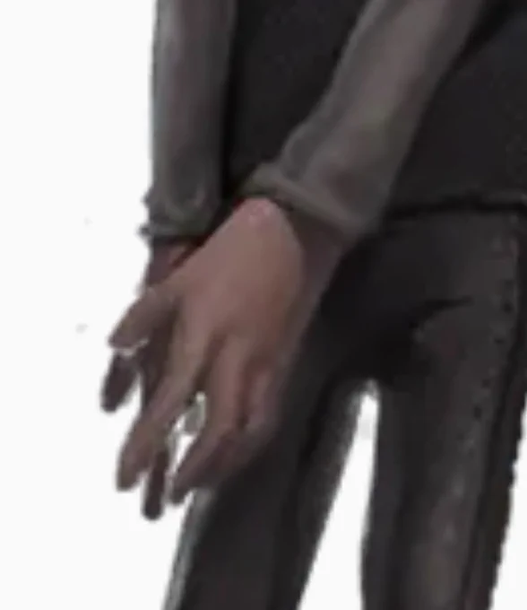 Four fingers in long ago, for the character, i think it may be just the mistake inherited from the old pic, just like Joseph one leg before. For the ... imo half half