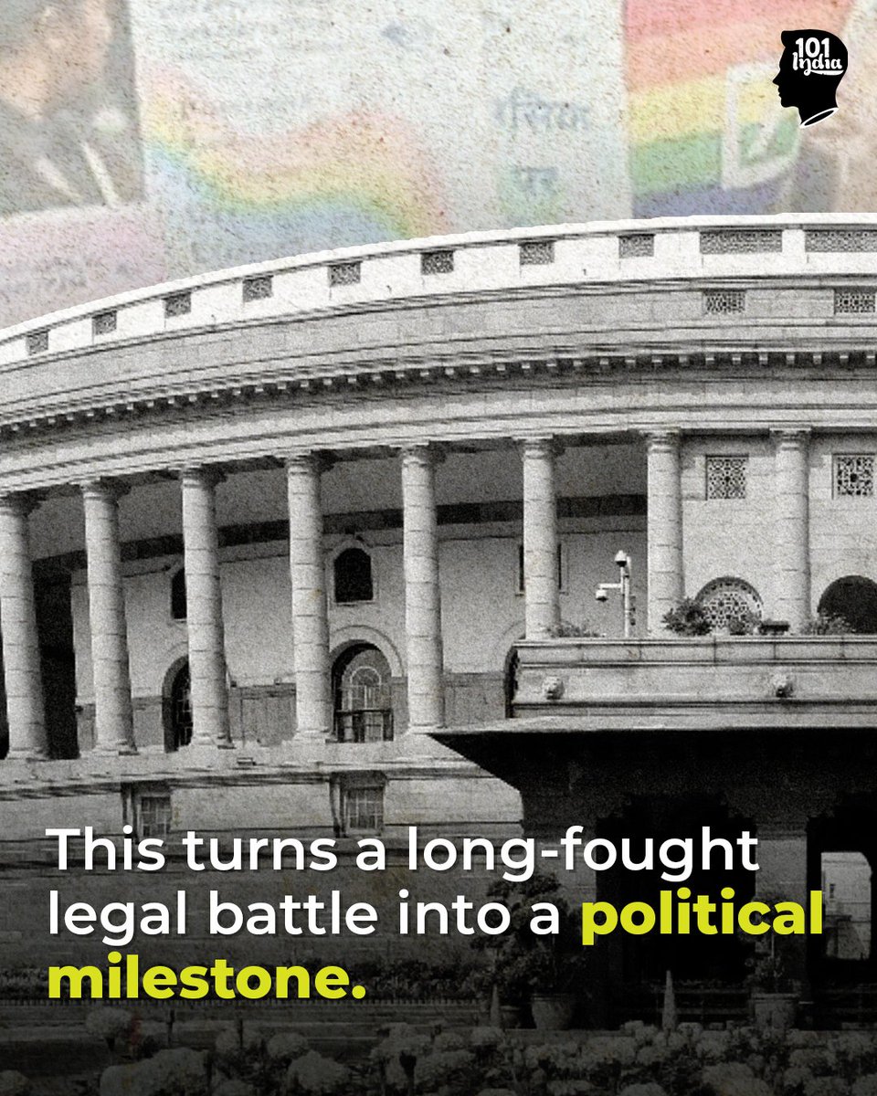 101India's tweet photo. Menaka Guruswamy marked a new chapter in Indian history as the first openly queer MP to take oath in the Rajya Sabha.She is not alone; she represents a new era when queer people across the country step into the political arena.

#101india #uniquestoriesofindia https://t.co/lhTx00BLkX