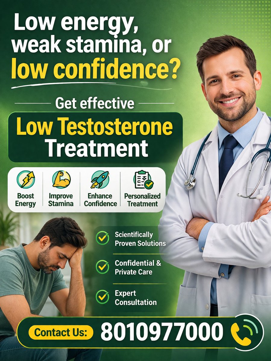 Low energy, weak stamina, or low confidence? 😓
Get effective Low Testosterone Treatment with natural and Ayurvedic care. 🌿
📞 Call Now: 8010977000
🌐 drmongaclinic.com/low-testostero…