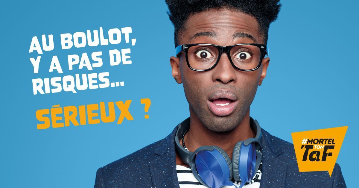 INRSfrance's tweet image. #MortelTonTaf 🚨: un dispositif pour aider les jeunes à adopter les bons réflexes face aux risques professionnels : 
🔊 Bruit
🍻 Alcool et drogues
😰 Stress
⚗️ Risques chimiques
💪 TMS
🛑 Chutes
Découvrez la web-série et ressources👉️  mortel-ton-taf.fr 
#Prévention #INRS