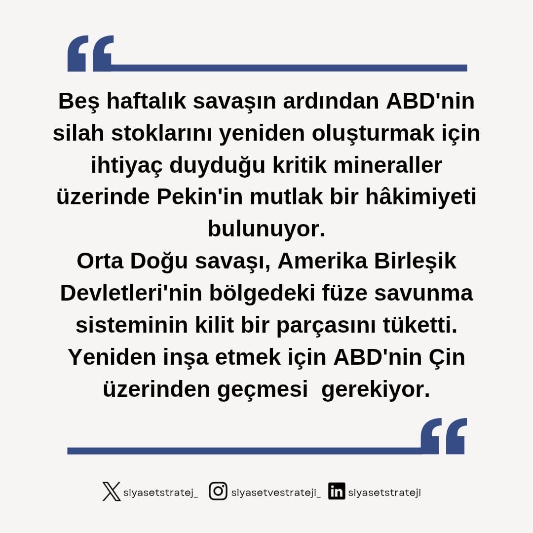 siyasetstratej_'s tweet image. 📌📚Orta Doğu Savaşı ABD Silahlarını Tüketti / Bunların Yeniden İnşası Çin’in İş Birliğini Gerektirecek

#defensetechnology #powerbalance #geopolitics #arms #uschina