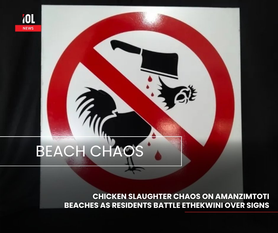 IOL's tweet image. Fed up with chicken carcasses littering Amanzimtoti’s popular beaches, residents want to put up their own signage prohibiting ongoing slaughters on their shorelines.
#news #chicken #carcasses #litter #beaches #Amanzimtoti #signage #prohibit #slaughter
Read on
