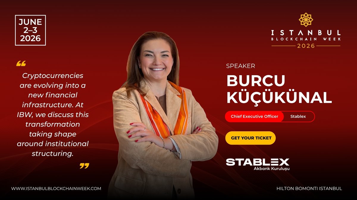 IstanbulBlockWk's tweet image. 📢 Speaker Announcement

We're thrilled to welcome Burcu Küçükünal, Chief Executive Officer at @Stablex_Turkiye, to #IBW2026. 

"𝗖𝗿𝘆𝗽𝘁𝗼𝗰𝘂𝗿𝗿𝗲𝗻𝗰𝗶𝗲𝘀 𝗮𝗿𝗲 𝗻𝗼 𝗹𝗼𝗻𝗴𝗲𝗿 𝗷𝘂𝘀𝘁 𝗮𝗻 𝗮𝘀𝘀𝗲𝘁 𝗰𝗹𝗮𝘀𝘀; 𝘁𝗵𝗲𝘆 𝗮𝗿𝗲 𝗲𝘃𝗼𝗹𝘃𝗶𝗻𝗴 𝗶𝗻𝘁𝗼 𝗮 𝗻𝗲𝘄