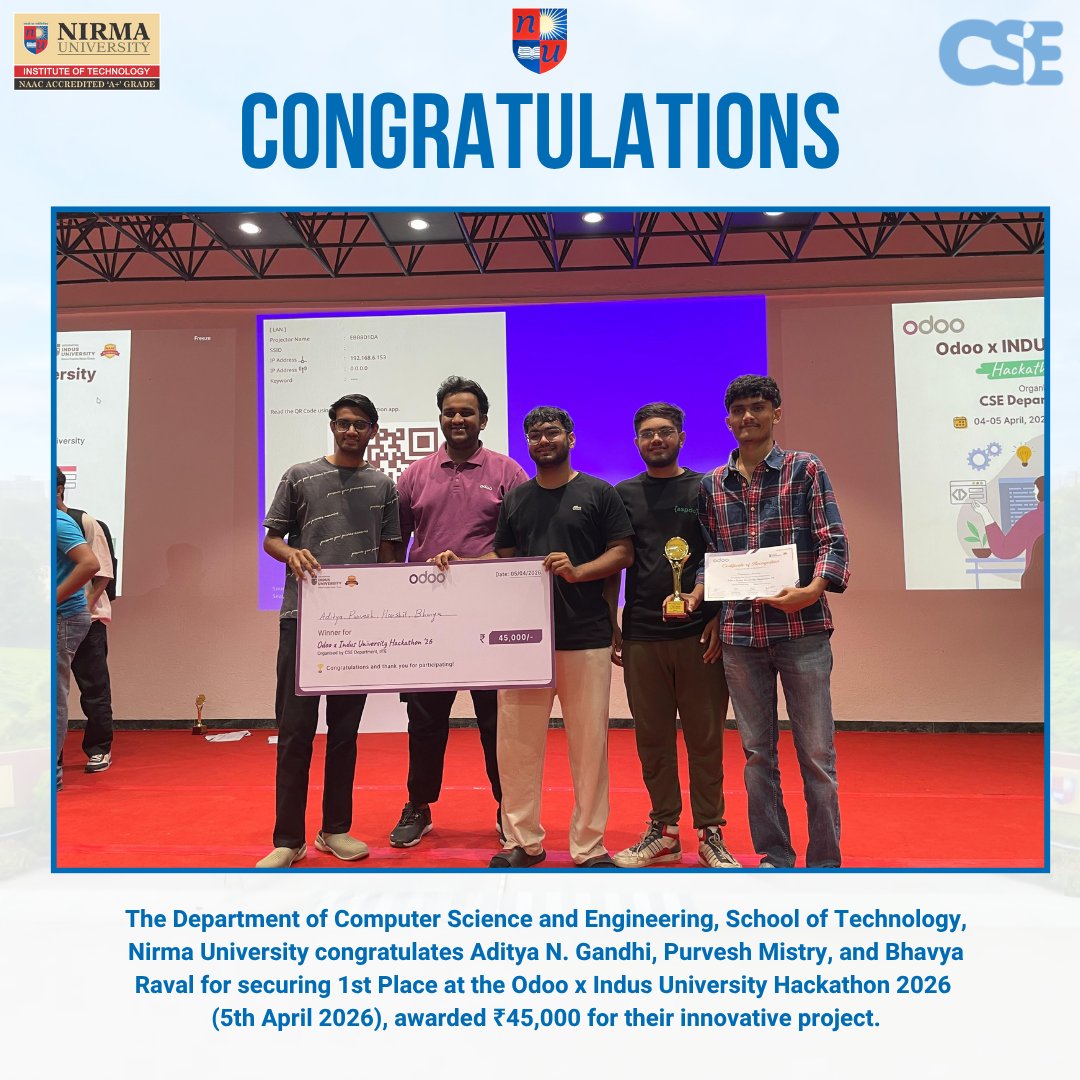 CSE Department, SOT, Nirma University tweet media
