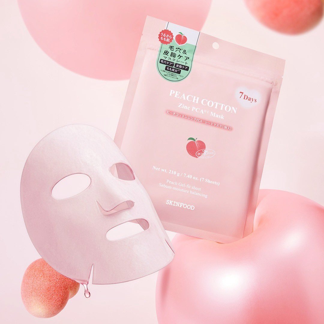 【SKINFOOD新作パックプレゼント企画🍑】
500名

4/16発売🎉
ピーチコットン ジンクPCAマスク7枚入

“1日1枚、1週間の集中ケア”
1週間毎日使ってお肌の違いを感じてね🪞

🍑応募方法
この投稿をいいね＆RT
<a href="/skinfoodjapan/">SKINFOOD (スキンフード)</a> フォロー

🍑当選率アップ方法
#SKINFOOD新作   #1週間集中ケア