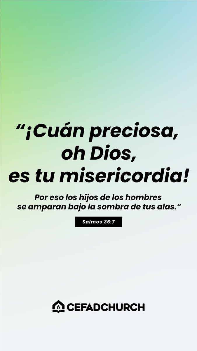 ☀️☕️Empieza tu semana con el #VersículoDelDía

“¡Cuán preciosa, oh Dios, es tu misericordia! Por eso los hijos de los hombres se amparan bajo la sombra de tus alas.”

Salmos 36:7