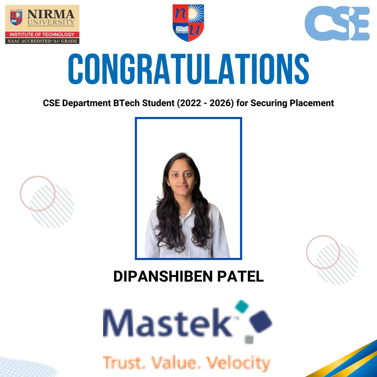CSE Department, SOT, Nirma University tweet media