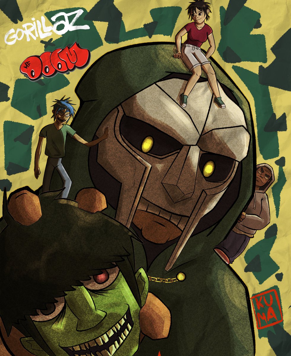 KumaVsArt's tweet image. The villain and the monkeyz
LETS GO I FUCKING LOVE THIS ONE MEN, THEY AR MY FAVORITE OF ALL THE BANDS, @gorillaz and @mfdoom  THE BEST!!
#fypart #exploreart #mfdoom #trendingart #gorillaz