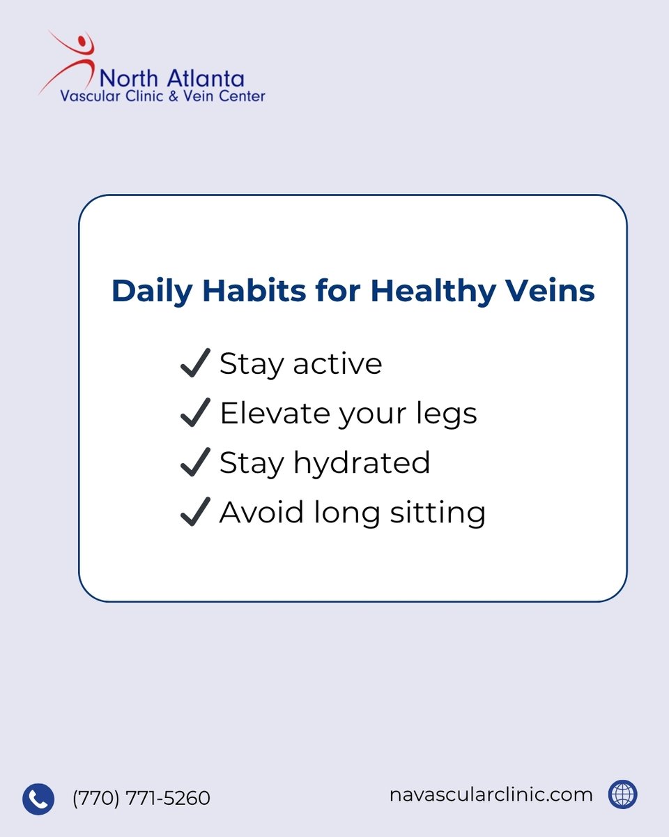northatlanatva1's tweet image. Simple daily habits can support healthy circulation and reduce strain on your veins.

Consistency plays an important role in maintaining vascular health.

#HealthyCirculation #VascularHealth #NAVascularClinic
