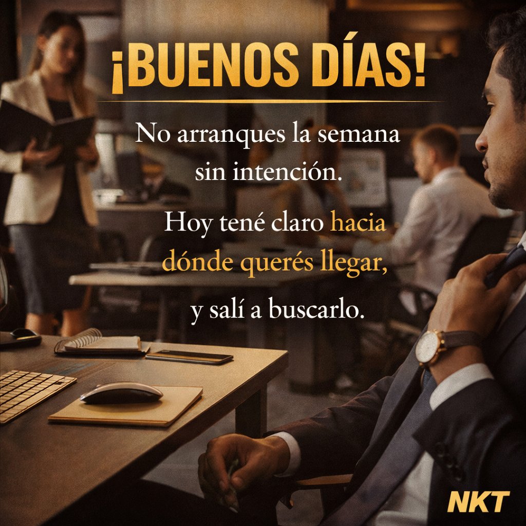NakamotoNKT7's tweet image. No todos arrancan el día con intención…
y ahí está la diferencia.
Hoy no es un día más.
Es una oportunidad para avanzar, enfocarte y acercarte a lo que querés.
No hace falta hacerlo perfecto…
hace falta hacerlo.
#NKT #MentalidadGanadora #Disciplina #Enfoque #CrecimientoPersonal