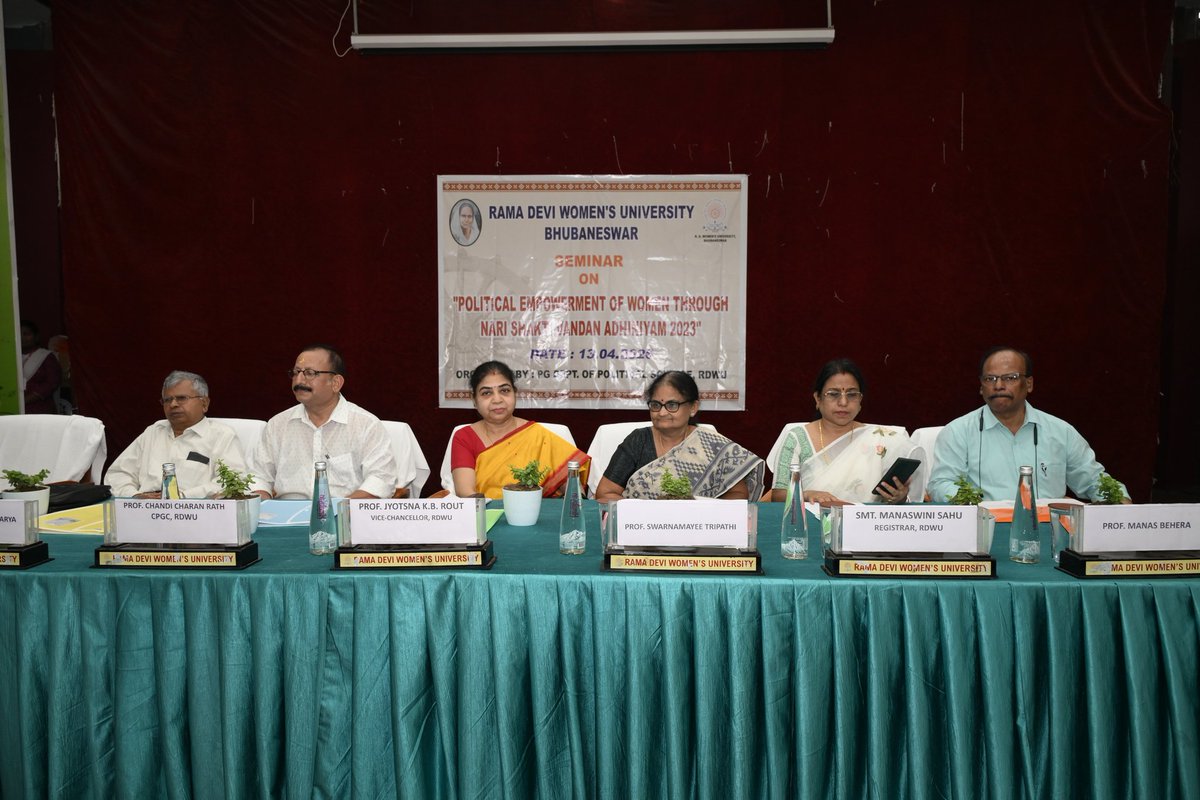 RDWUniversity's tweet photo. In view of the special sitting of the parliament on 16.04.2026, the PG Department of Political Science, #RDWU has organized a seminar on the theme of Political Empowerment of Women Through Nari Shakti Vandan Adhiniyam 2023 on 13.04.2026. https://t.co/teGNXUHKIY