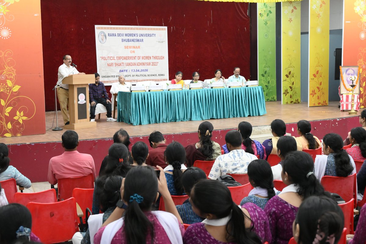 RDWUniversity's tweet photo. In view of the special sitting of the parliament on 16.04.2026, the PG Department of Political Science, #RDWU has organized a seminar on the theme of Political Empowerment of Women Through Nari Shakti Vandan Adhiniyam 2023 on 13.04.2026. https://t.co/teGNXUHKIY