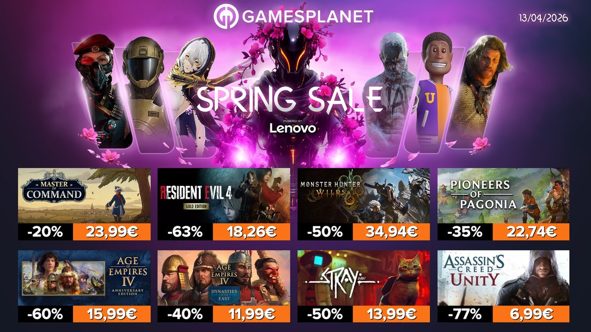 GamesplanetFR's tweet image. Que ce soit pacifiquement ou militairement, développez-vous avec la #SpringSale 🌸 #PioneersofPagonia #MasterofCommand #AgeofEmpires

🔗 gplnk.com/promo/springsa…