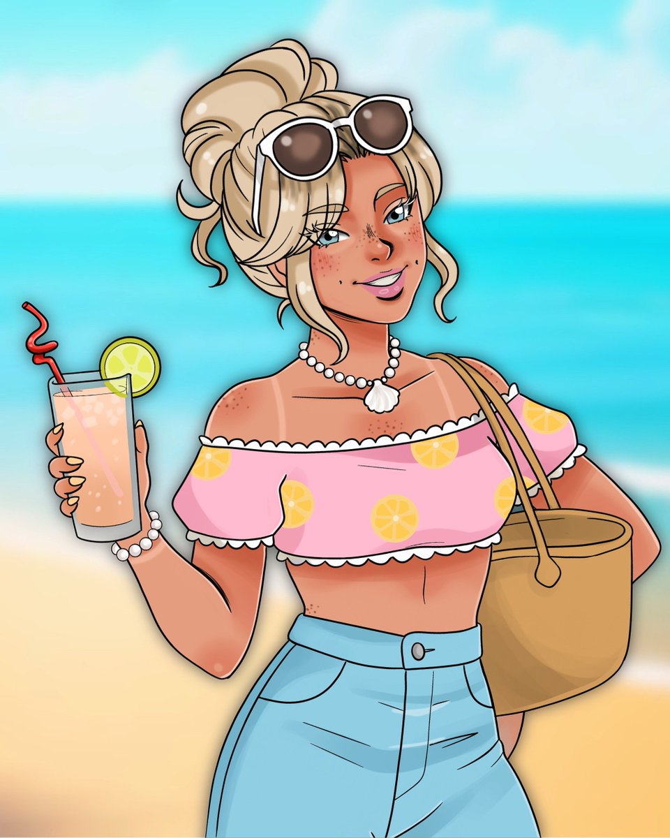 17wolfiie17's tweet image. Summer Hera ☀️🏖️🍹
I want to retochn this in the future 
My gf’s OC @Pinkyauramv ❤️ 

#ocs #summertime #smallartists #artmoots