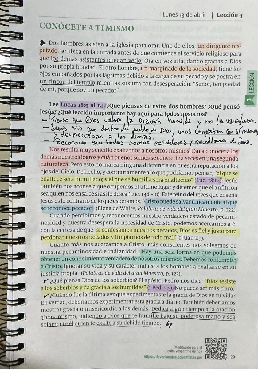 El poderoso Ayudador está cerca para bendecir, levantar y animar a los que más yerran, a los más pecadores, si ellos quieren contemplarlo por fe. Pero el pecador debe contemplarlo. 🙏🙌

(Nuestra elevada vocación, 21 de enero, p. 29).