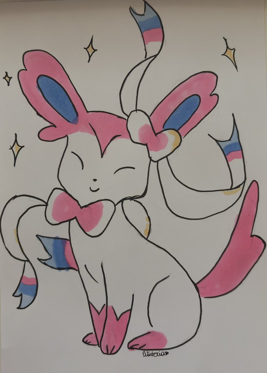 Not my best, but here's a lil Sylveon drawing I made for <a href="/KatsumiVT/">Katsumi 🦊🌸 🇨🇦 ╰❱❱【VDenWaifus】</a>! Thank you so much for your support!! 🌺🤍