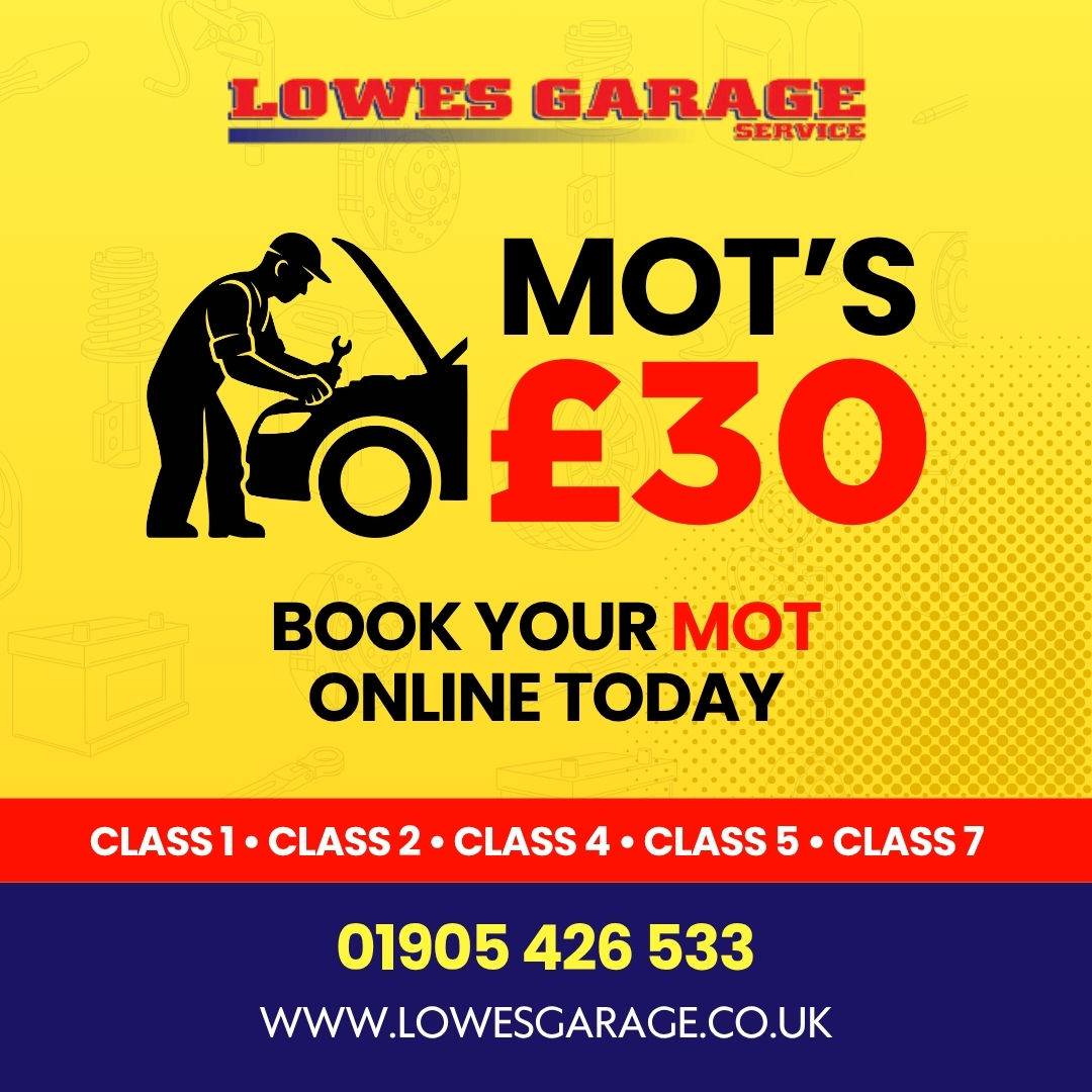 LowesGarage's tweet photo. 🚗 MOT’s from £30 - Worcester

Family-run garage you can trust.

Class 1-2 bikes, Class 4 cars/vans, Class 5 minibuses, Class 7 vans.

Book online today.

📞 01905 426 533
🌐 https://t.co/6AM51Z9Pn1

#LowesGarage #MOT #Worcester https://t.co/GYJYElBUAT