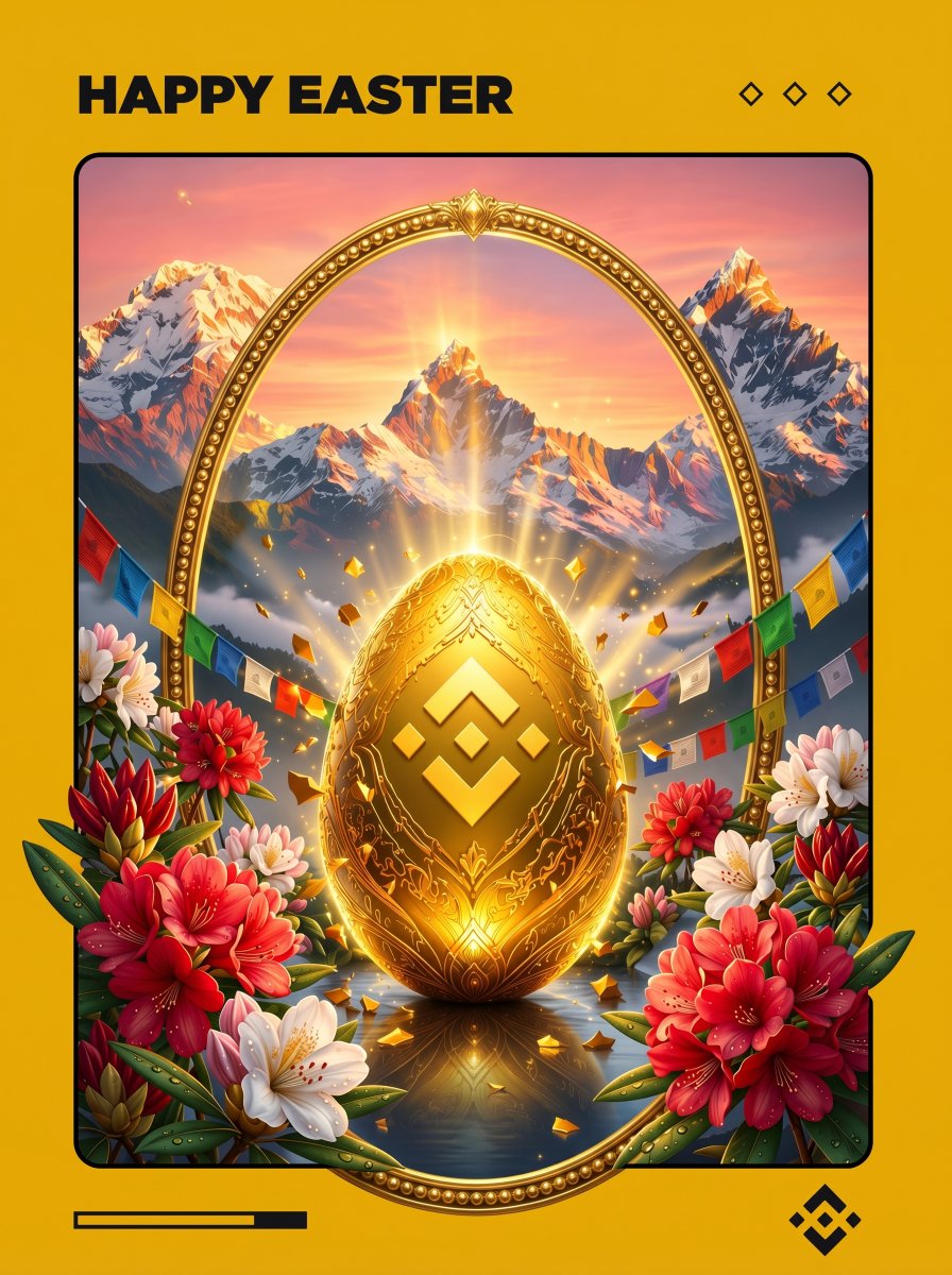 MonsoonX9's tweet photo. Wishing everyone a joyful Easter from Pokhara, Nepal!🐰🌅

My heartfelt egg design inspired by home. 

#BinanceEaster