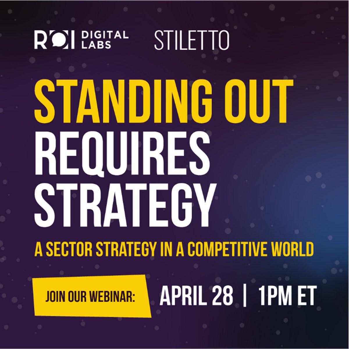 ROIvision's tweet photo. Join ROI President Ryan F.l with Stiletto’s Laura O’Blenis and Jenna E. as we explore how regions can define realistic sector priorities and translate them into focused outreach.

Sector Strategy in a Competitive World: How to Stand Out 
Tomorrow | April 28 | 1 PM ET https://t.co/RpQdw8baAx