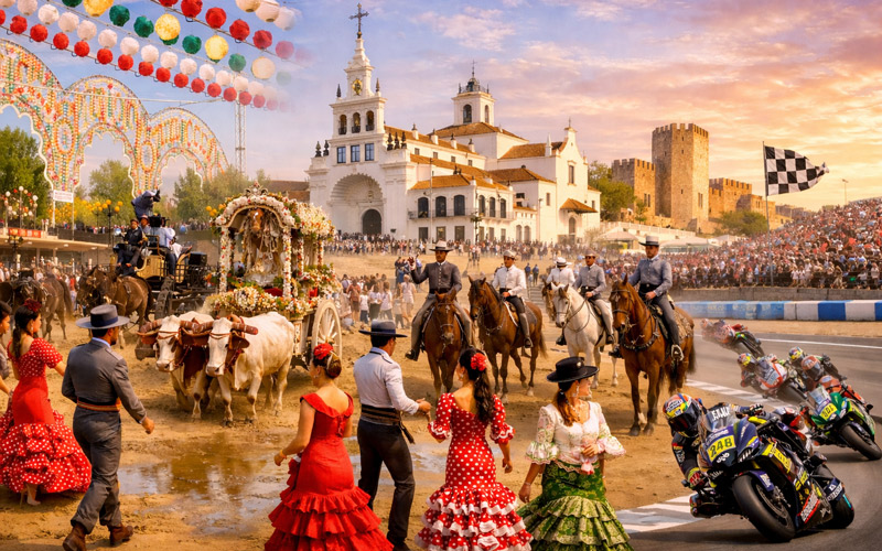 Monplamar's tweet photo. 🏵️ #Andalucia se viste de #fiesta una #primavera más. Grandes eventos desde la #FeriaDeAbril de #Sevilla a la #Romería de #ElRocío de #Almonte (#Huelva) https://t.co/7AyJmmLbiR. Imagen: #IA @AndaluciaJunta @TurismoAND @JuanMa_Moreno @NachoDiezBernal @lisardo @Turespana_ @spain https://t.co/p2tiumsJIc