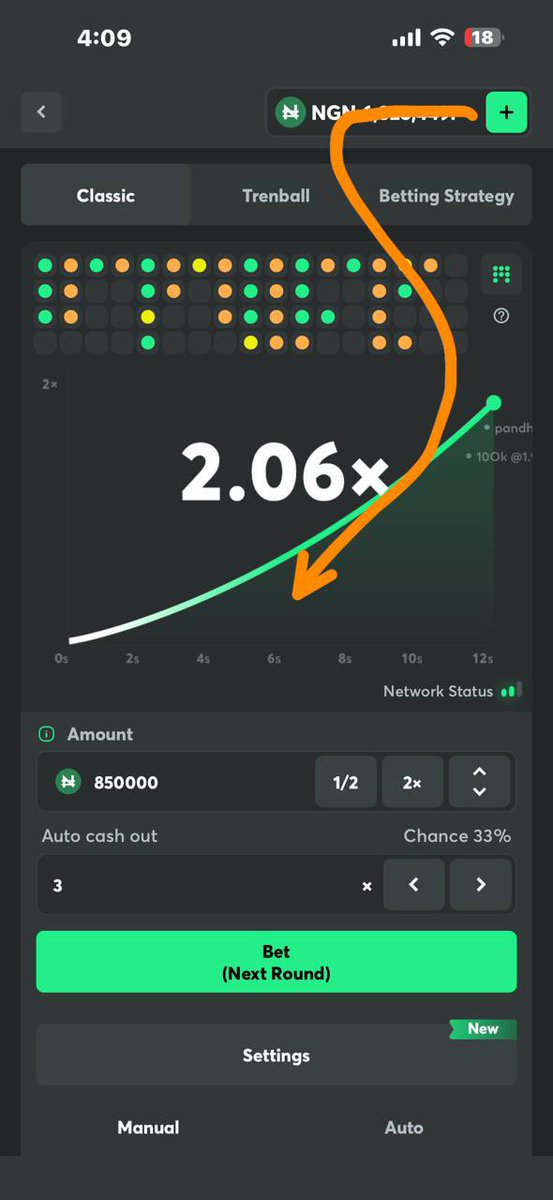 The trending chart looks pretty good at this moment

 banker: x1.50 &amp; x3.00   auto cashout is trending now

Time frame: 4:08PM   Till   7:50PM

Register and play via link: partnerbcgame.com/dbe268295

Deposit 750K and start your rollover 

Check my pinned video here to navigate and