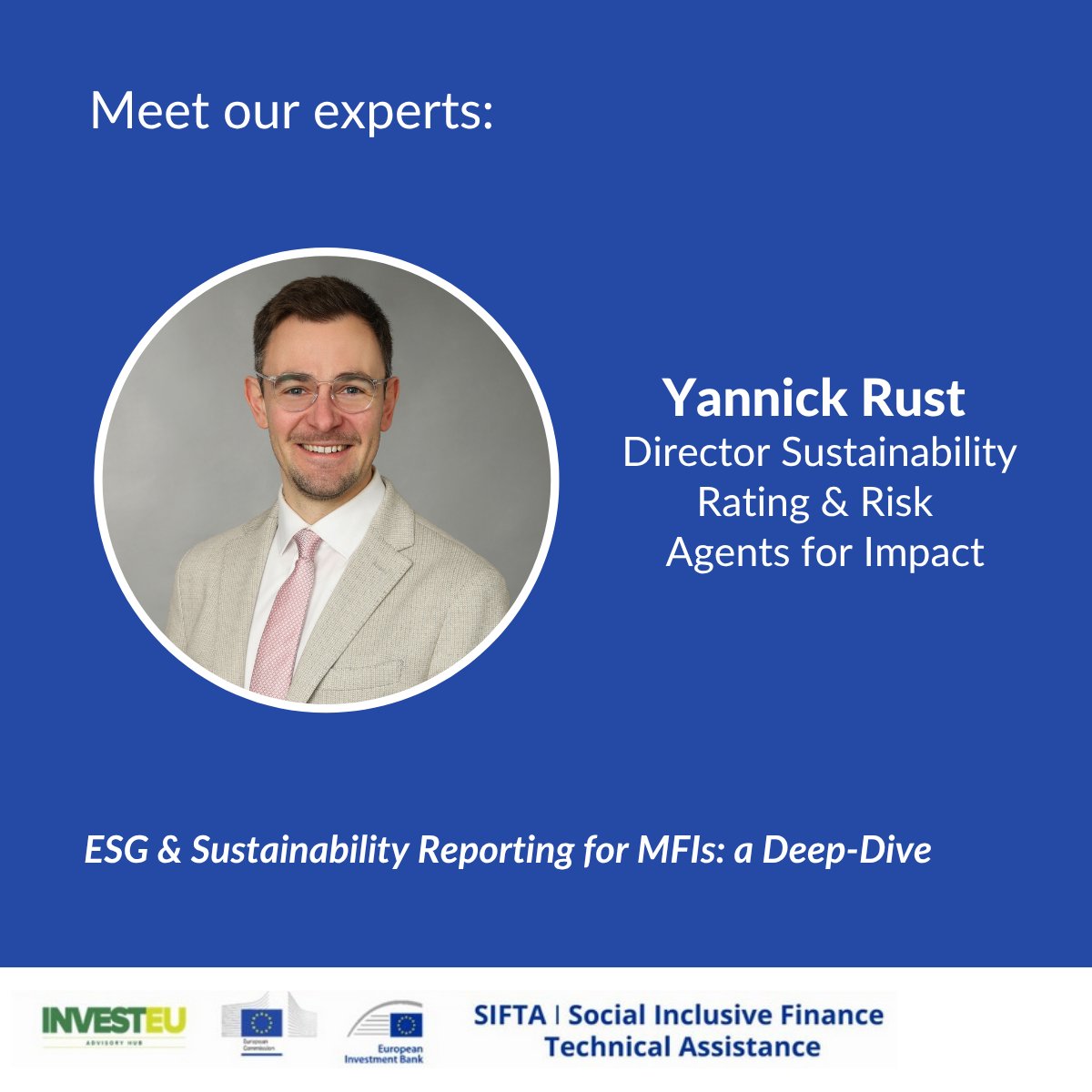 MFC_Network's tweet image. Reminder: Join the SIFTA Webinar on ESG &amp;amp; Sustainability Reporting for MFIs
📅 20 Apr | 🕒 11:00–13:00  | 💻 Zoom
Learn IRIS+, SASB &amp;amp; GRI, ESG metrics, and reporting best practices.
🎤 Experts: Yannick Rust &amp;amp; Pratibha Singh - @agentsforimpact
🔗 ow.ly/OhXa50YIhHZ
#ESG #MFI