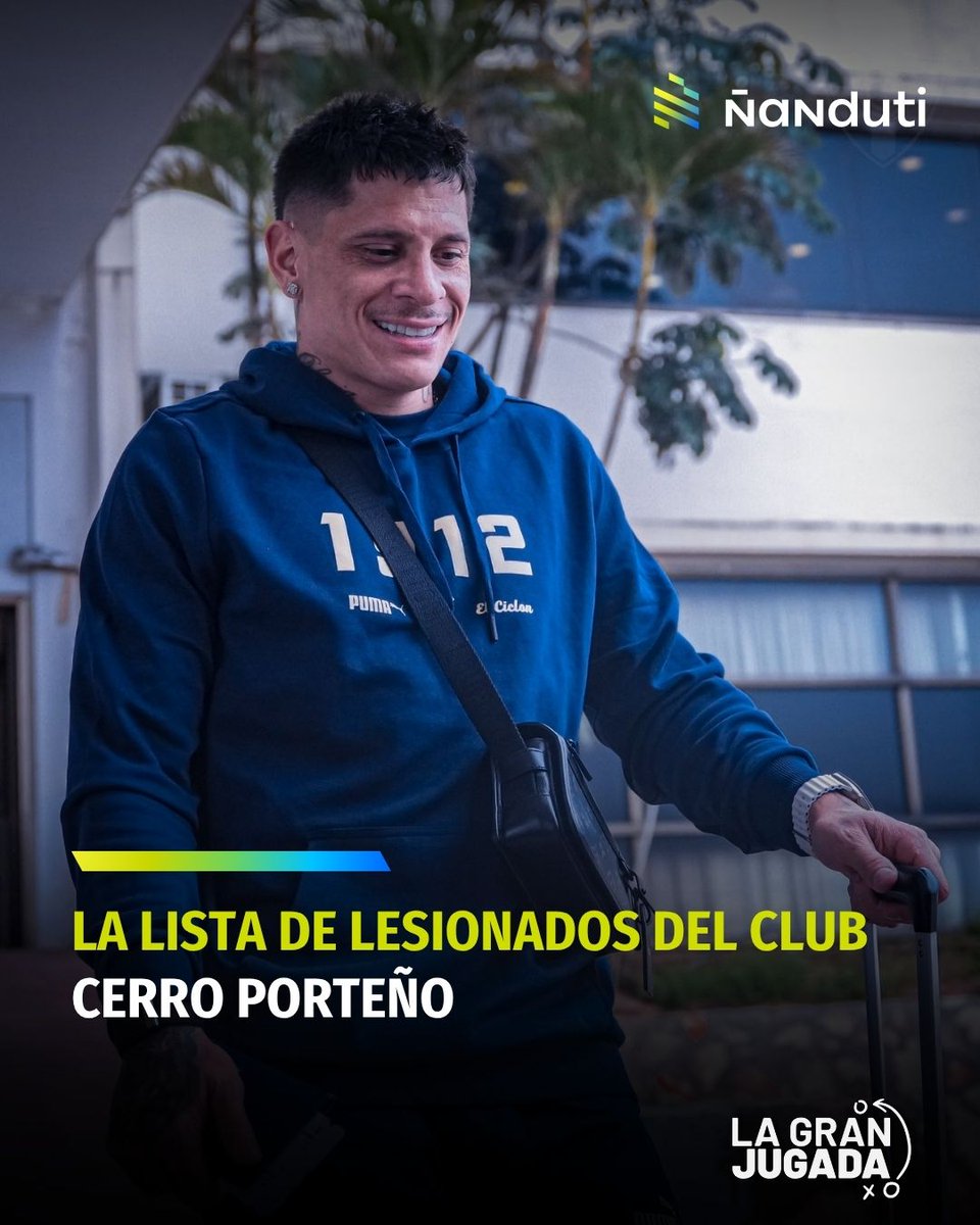 nanduti's tweet image. 🚨 ATENCIÓN |  🏥 Las bajas de #CerroPorteño para el partido ante #Junior:

▪️ Sergio Araujo
▪️ Alan romero (juvenil)
▪️ Blas Riveros
▪️ Harold Mosquera
▪️ Luis Amarilla
▪️ Gastón Giménez
▪️ Alan soñora
▪️ Juan Manuel Iturbe
▪️ Gabriel Aguayo

⁉️ En duda:
▪️ Ignacio Aliseda
▪️