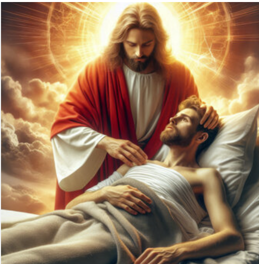 Bill_Dusty's tweet photo. @goneers @NickAdamsinUSA Trump is literally wearing Jesus' robes in that image. Don't tell us he isn't being compared to Jesus. He posted or reposted the image himself. It doesn't matter who created it. https://t.co/wk4JYaZV9p